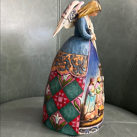 Jim Shores Handcrafted Blue Nativity Angel Figurine - Picture 4 of 12